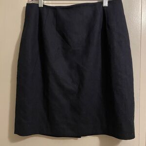 Valerie Stevens 100% Wool Navy Blue Zipper Hook and Eye Closure Skirt Size 12